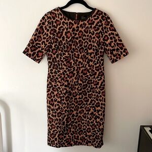 J. Crew Leopard Short Sleeve Shift Dress